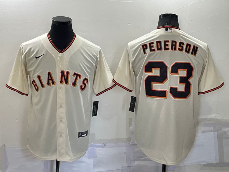 Men San Francisco Giants 23 Pederson Cream Game Nike 2022 MLB Jersey